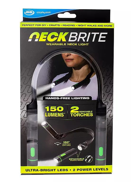 JML LED Hands-Free Neck Brite Wearable Work Light with Magnetic Detachable Torches