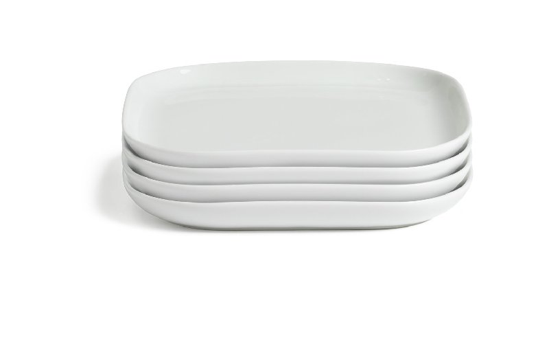 Habitat Riko Square Side Plates, White, Set of 4