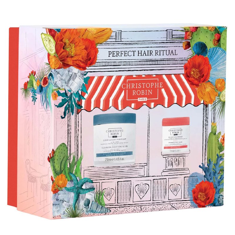 Christophe Robin Perfect Hair Ritual Set with Cleansing Scrub 250ml and Regenerating Mask 75ml