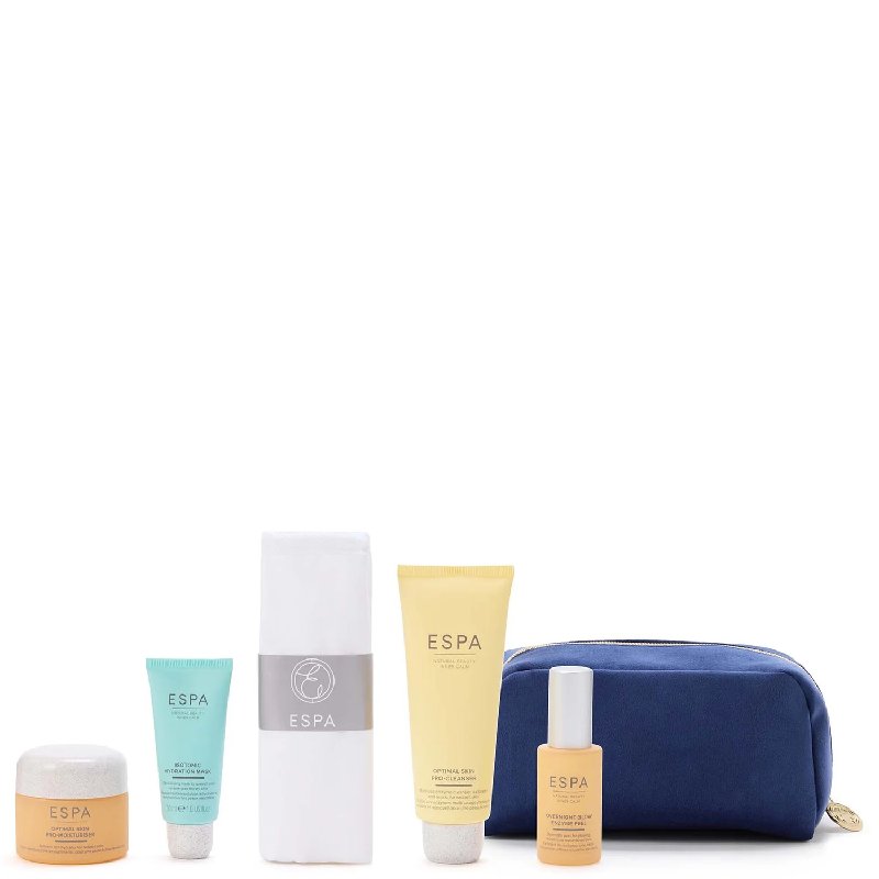 ESPA Radiant Glow Collection Skincare Set with Cleanser, Moisturiser, Peel and Mask