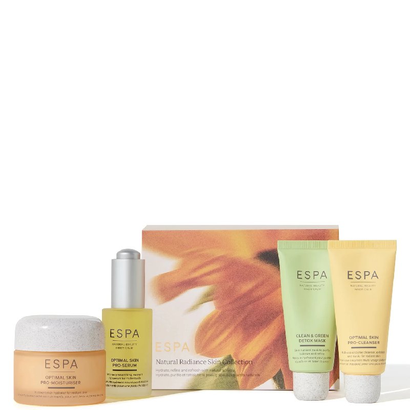 ESPA Natural Radiance Skin Collection Set with Cleanser, Serum, Moisturiser and Mask