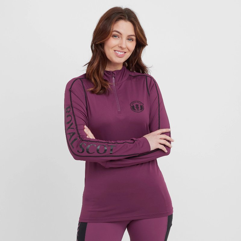Royal Scot Women's Long Sleeve Base Layer in Wine/Black