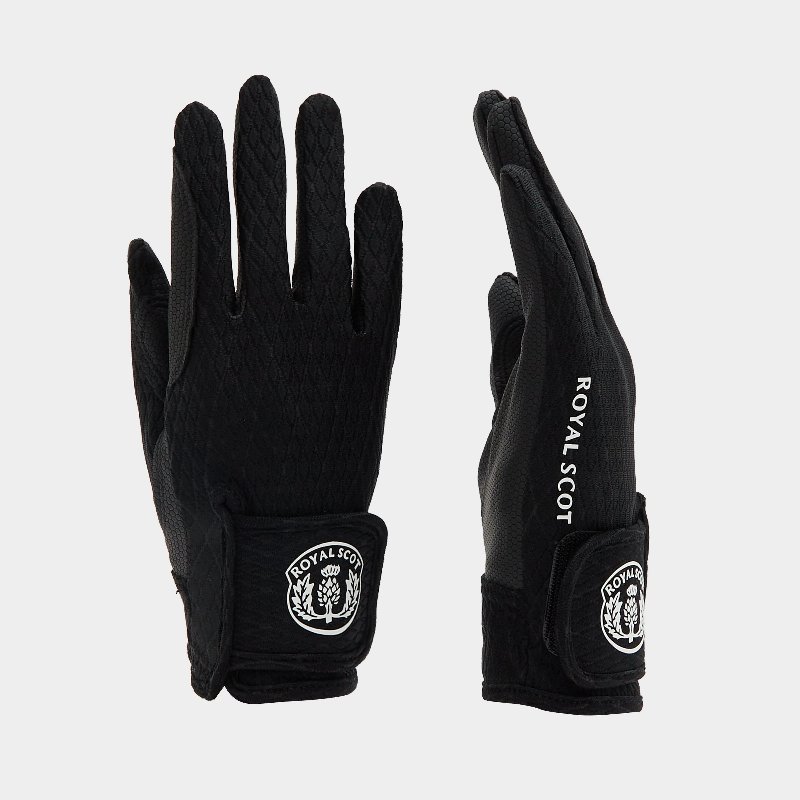 Royal Scot Adult Silicone Grip Riding Gloves in Black