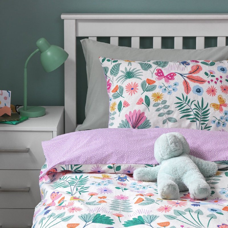 Habitat Kids Enchanted Symmetry Floral Bedding Set - Single Size, Multicoloured