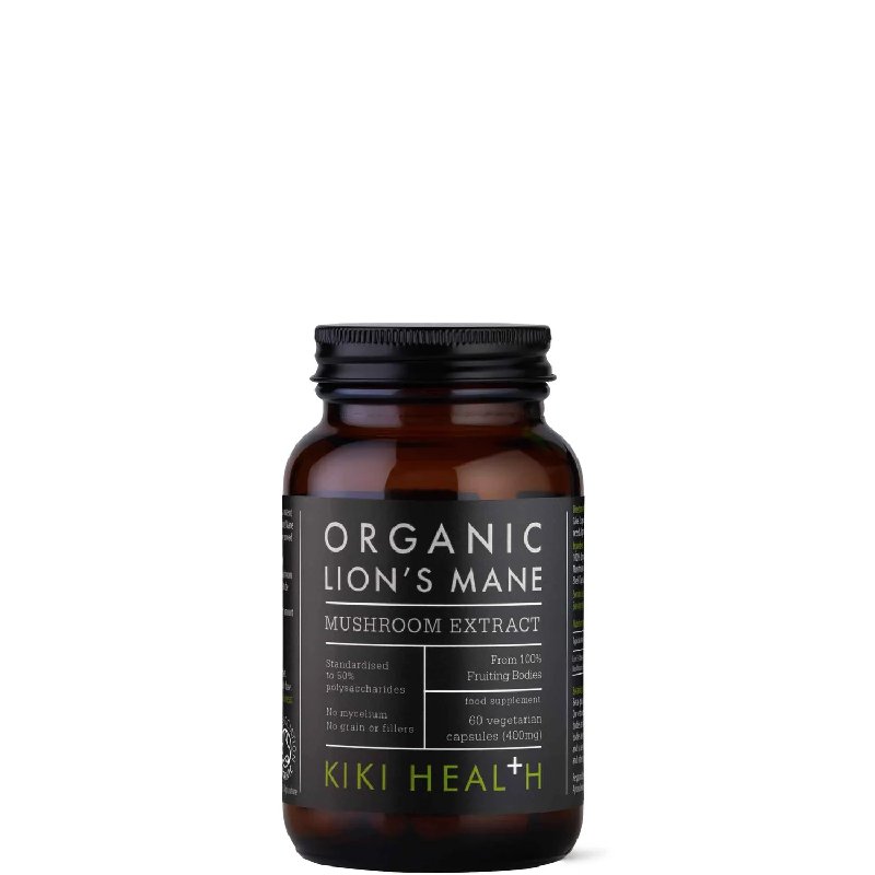 KIKI Health Organic Lion's Mane Extract Mushroom 60 Vegicaps
