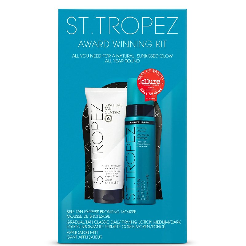 St. Tropez Award Winning Kit with Self Tan Express Bronzing Mousse, Gradual Tan Lotion and Applicator Mitt
