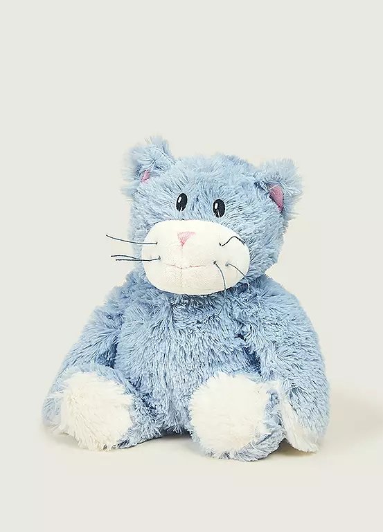 Warmies Plush Blue Cat Microwavable Wheat Bag with Lavender Scent