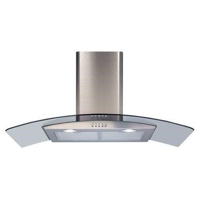 CDA ECP92SS 90cm Curved Glass Chimney Cooker Hood in Stainless Steel