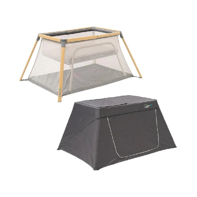 Tutti Bambini CoZee Go Day + Night Bundle Travel Cot - Oak/Charcoal