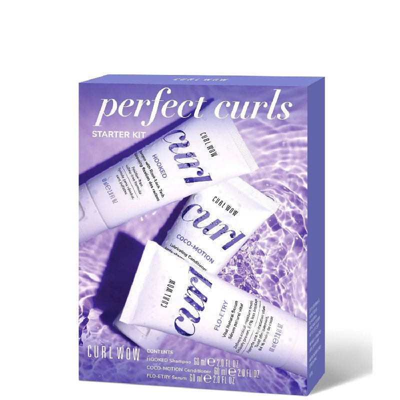 Curl Wow Perfect Curls Starter Kit with 60ml Shampoo, Conditioner and Serum
