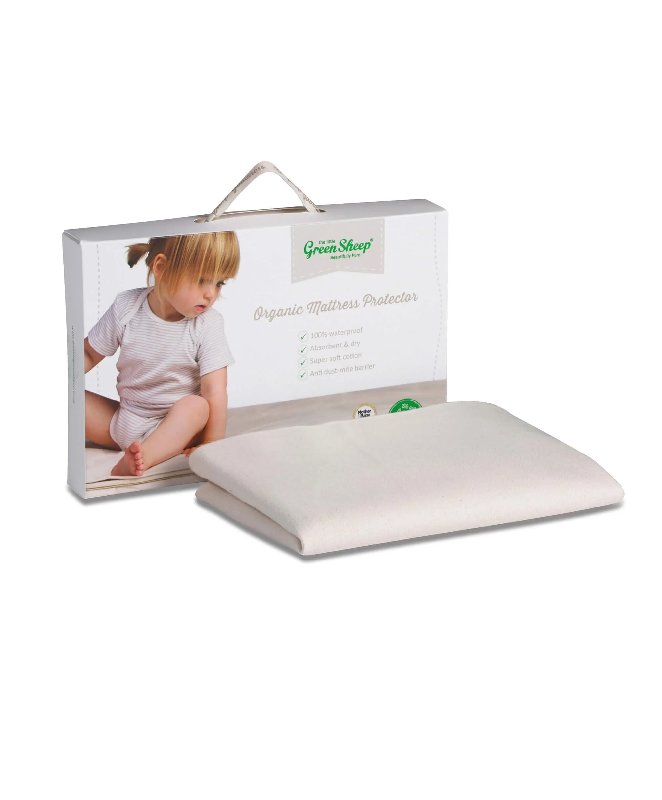 Little Green Sheep Organic Moses Basket Pram Mattress Protector Natural White