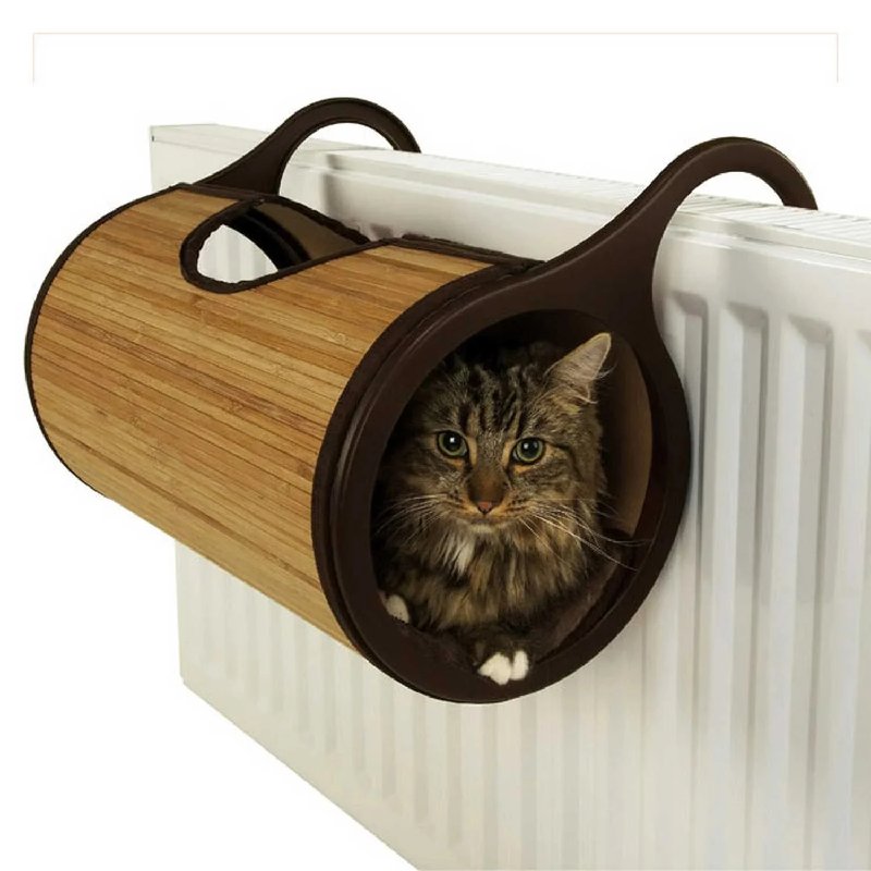 Jolly Moggy Bamboo Radiator Cat Bed with Soft Cushion