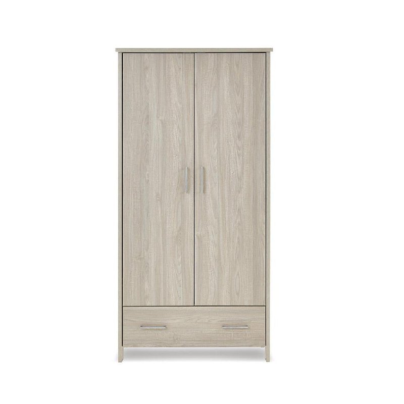 Obaby Nika Double Wardrobe - Grey Wash, H182 x W103 x D52cm