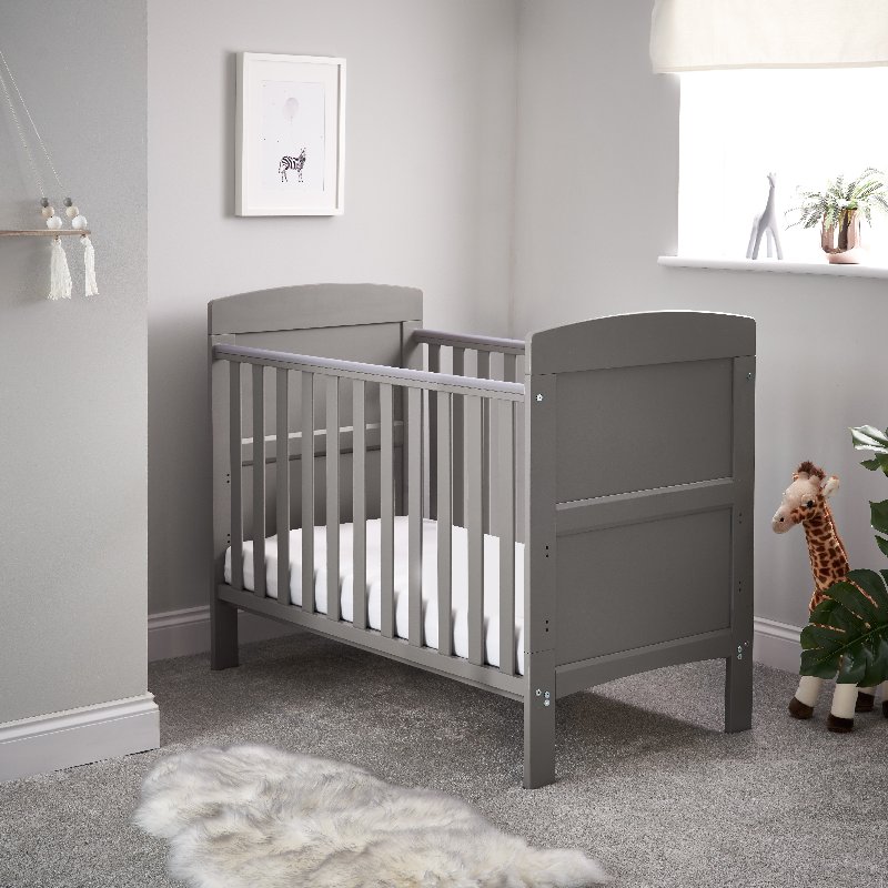 Obaby Grace Mini Baby Cot Bed in Taupe Grey
