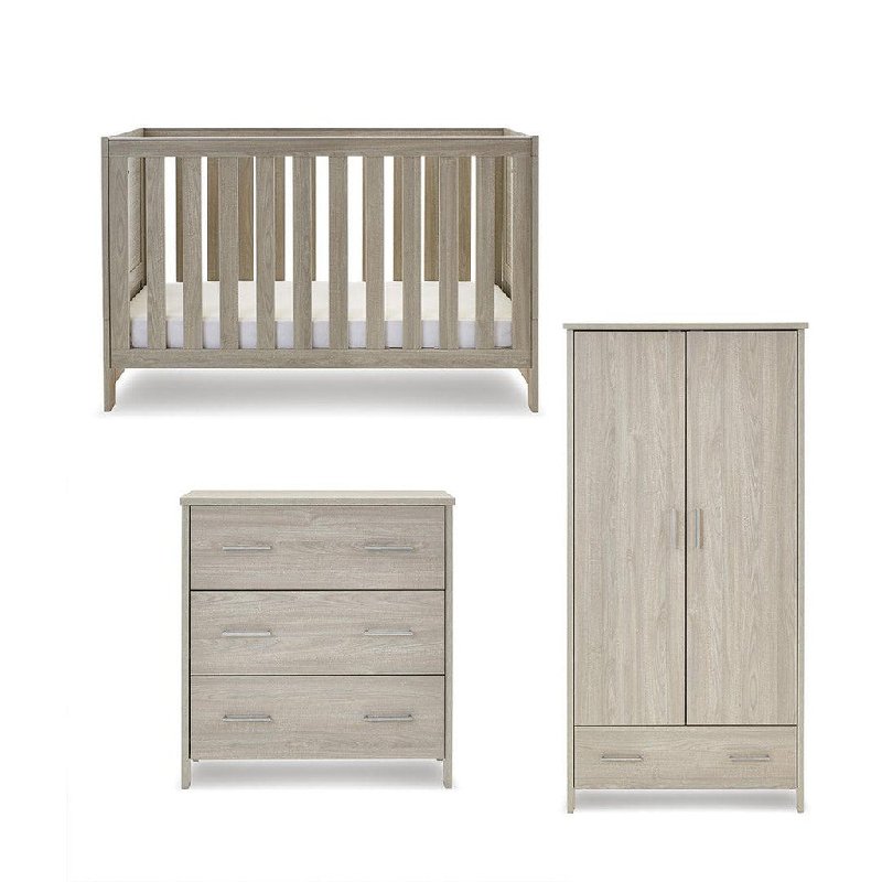 Obaby Nika 3-Piece Nursery Furniture Set - Grey Wash