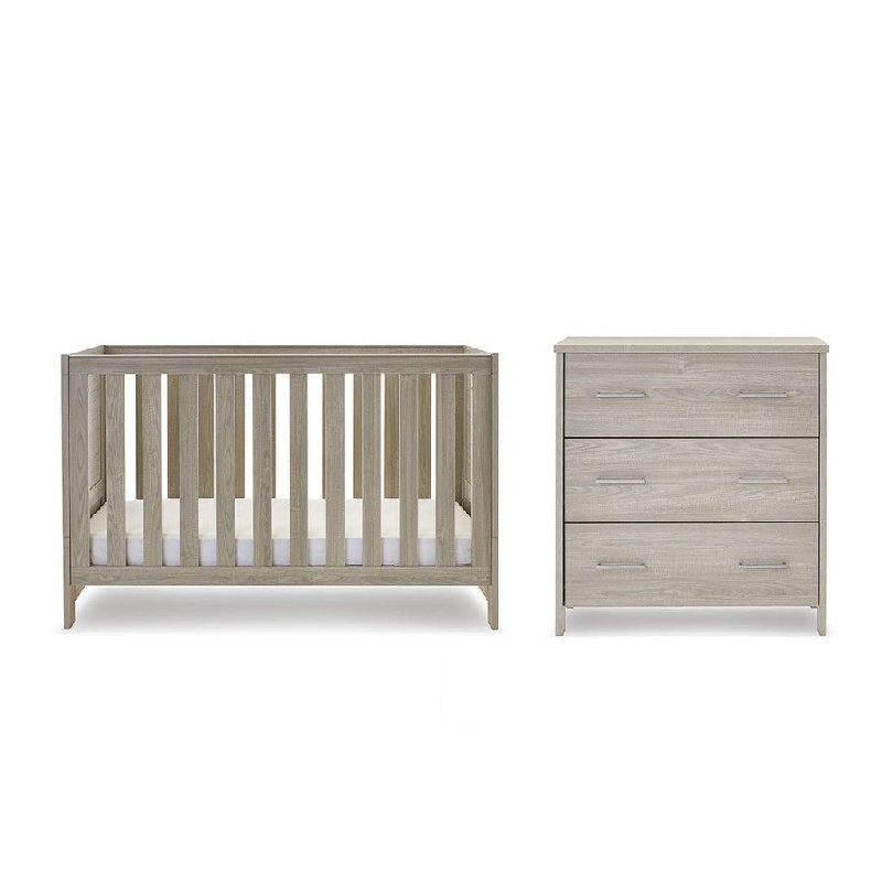 Obaby Nika 2-Piece Nursery Furniture Set - Grey Wash