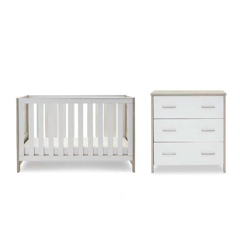 Obaby Nika 2-Piece Nursery Furniture Set - Grey and White