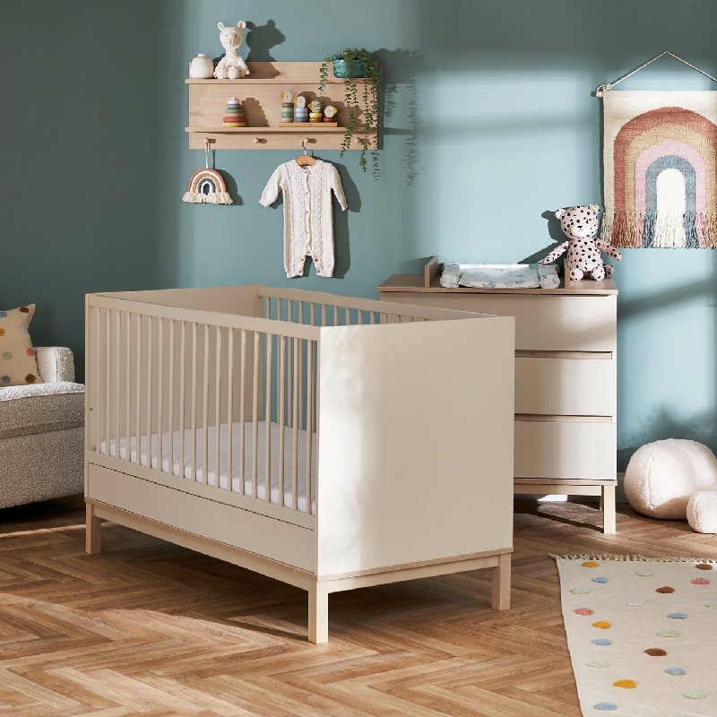 Obaby Astrid 2-Piece Cot Bed Nursery Set in Satin Finish