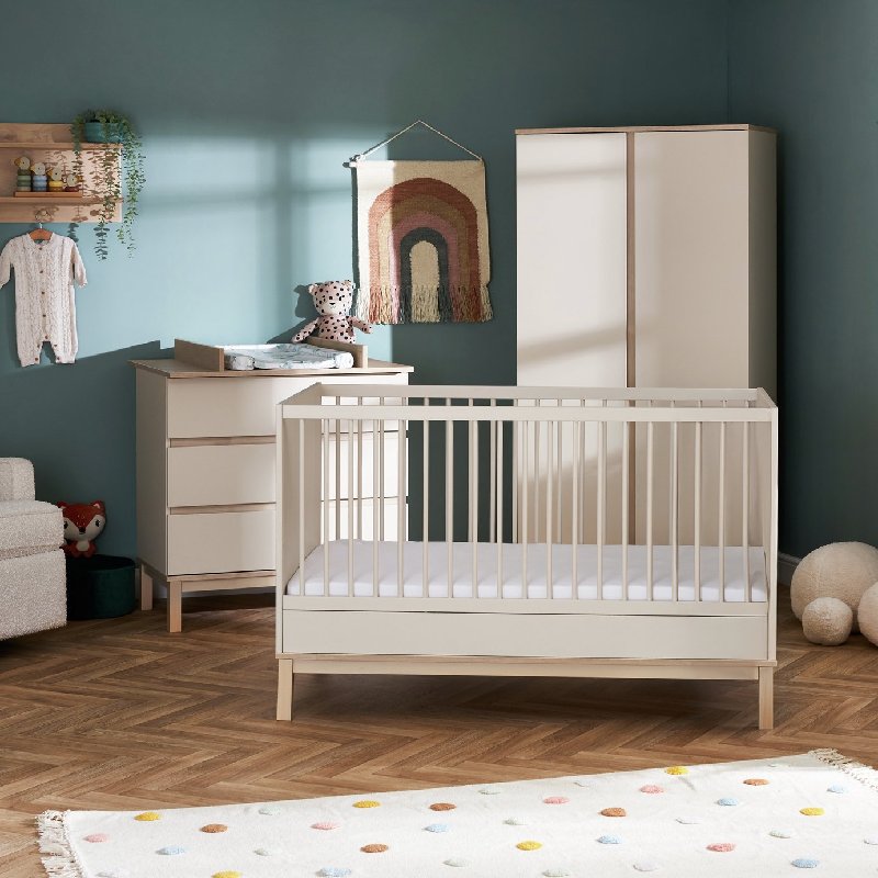 Obaby Astrid 3-Piece Cot Bed Nursery Set in Satin Finish