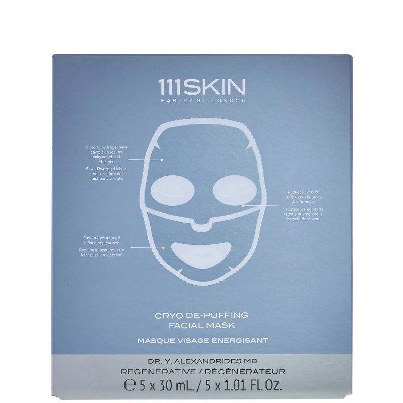 111SKIN Cryo De-Puffing Energy Mask Box, Pack of 5 Hydro-Gel Masks