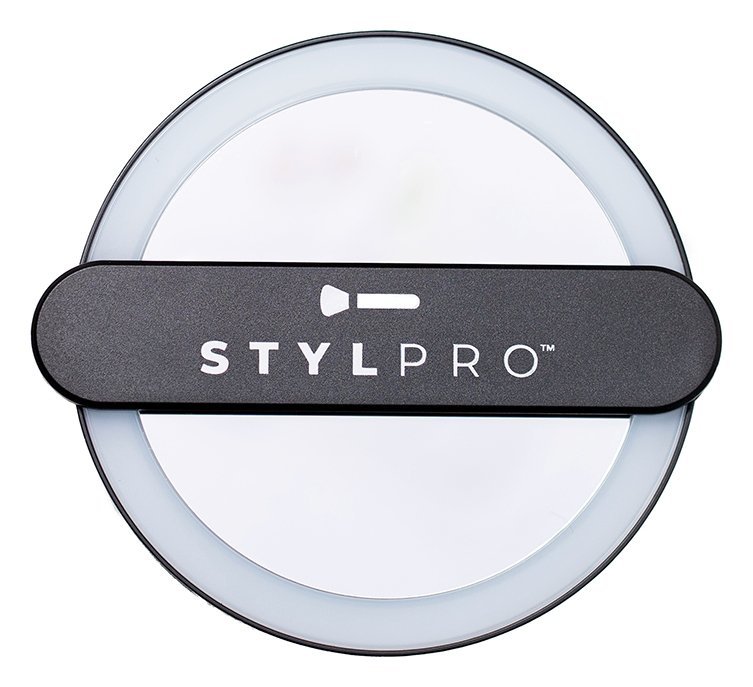 STYLPRO Twirl Me Up Hand Held LED Mirror in Black