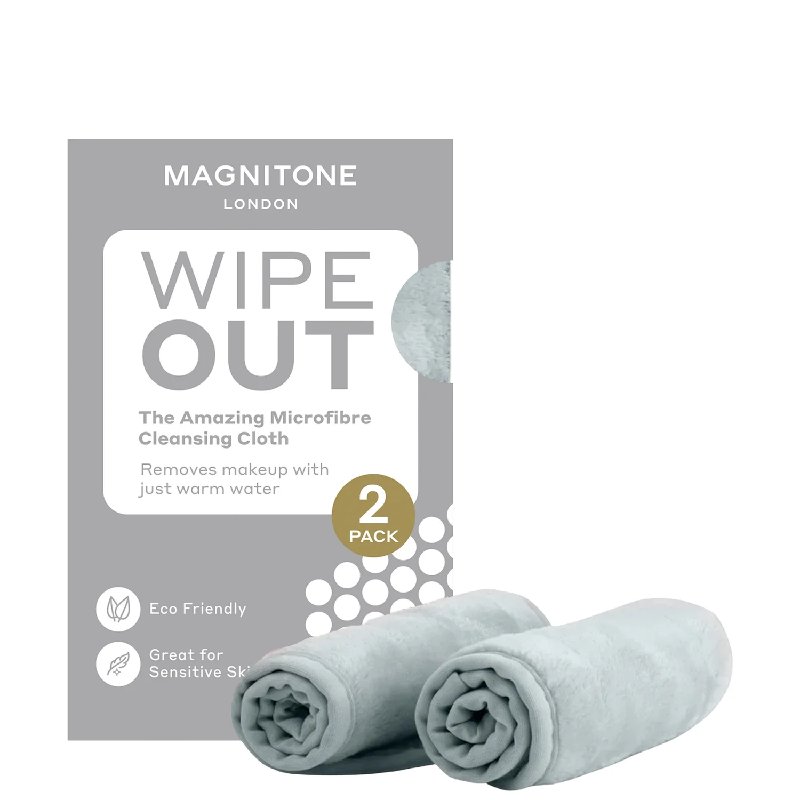 Magnitone WipeOut Microfibre Cleansing Cloths Grey – 2 Pack