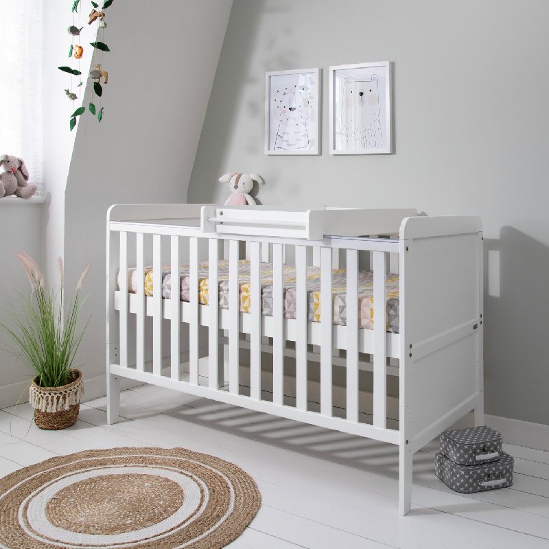 Tutti Bambini Rio Cot Bed with Top Changer and Mattress in White