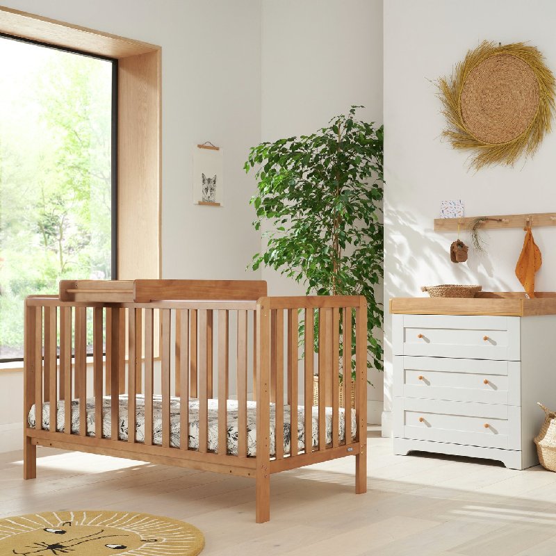 Tutti Bambini Malmo 2-Piece Nursery Furniture Set in Grey with Cot Bed and Chest Changer