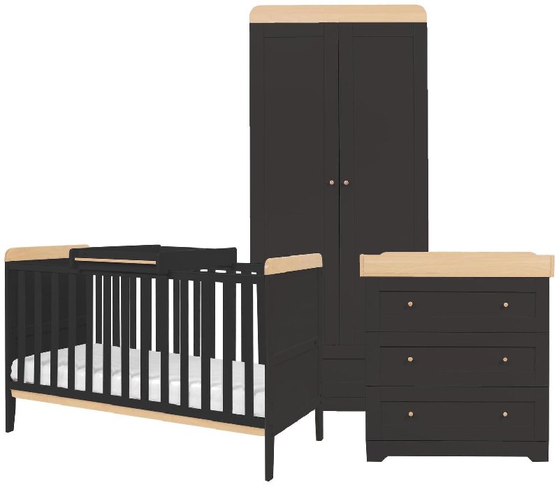 Tutti Bambini Rio 3 Piece Nursery Furniture Set in Slate Oak