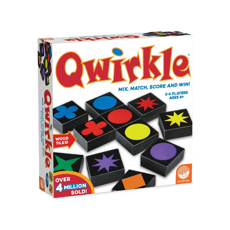 Mindware Qwirkle Game with 108 Wooden Tiles and Drawstring Bag
