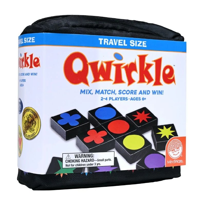 Coiled Spring Qwirkle Travel Board Game with 108 Tiles and Drawbag