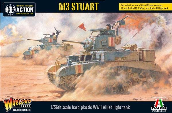 Bolt Action M3 Stuart US Army Light Tank Plastic Model Kit