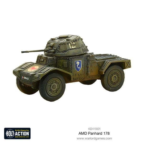 Bolt Action Panhard 178 Armoured Car Model Kit - French Army