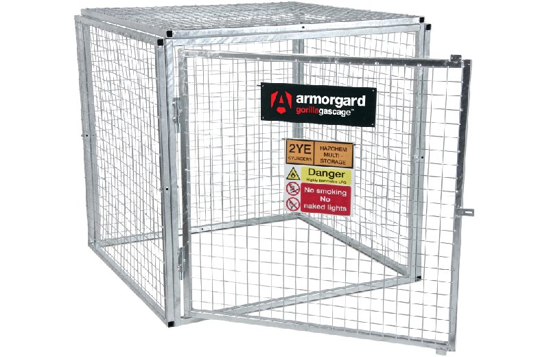 Armorgard GorillaGas Cage GGC4 Large Gas Bottle Security Cage, Steel, 1728L