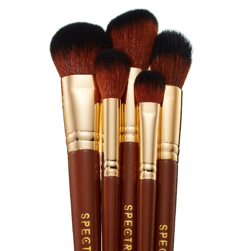 Spectrum Collections Pantherine 5 Piece Face Brush Set with Pouch