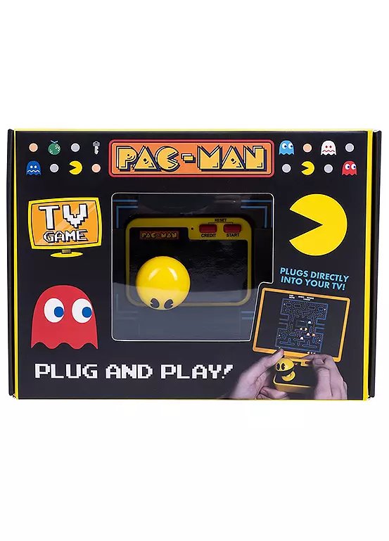 PAC-MAN Plug and Play Classic Retro Gaming Device with Wireless Controller