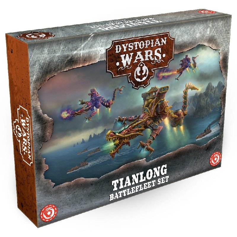 Dystopian Wars Tianlong Battlefleet Set Expansion - 3x Draconic Colossus, 6x Gong Destroyers