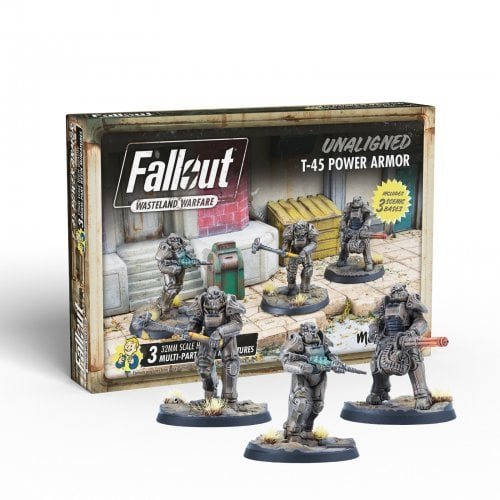 Fallout Wasteland Warfare Unaligned T-45 Power Armor Miniature Set