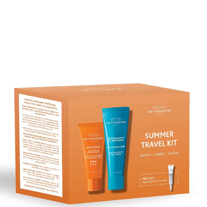Institut Esthederm Summer Travel Kit with 15ml Bronz Repair SPF, 30ml Aftersun Lotion