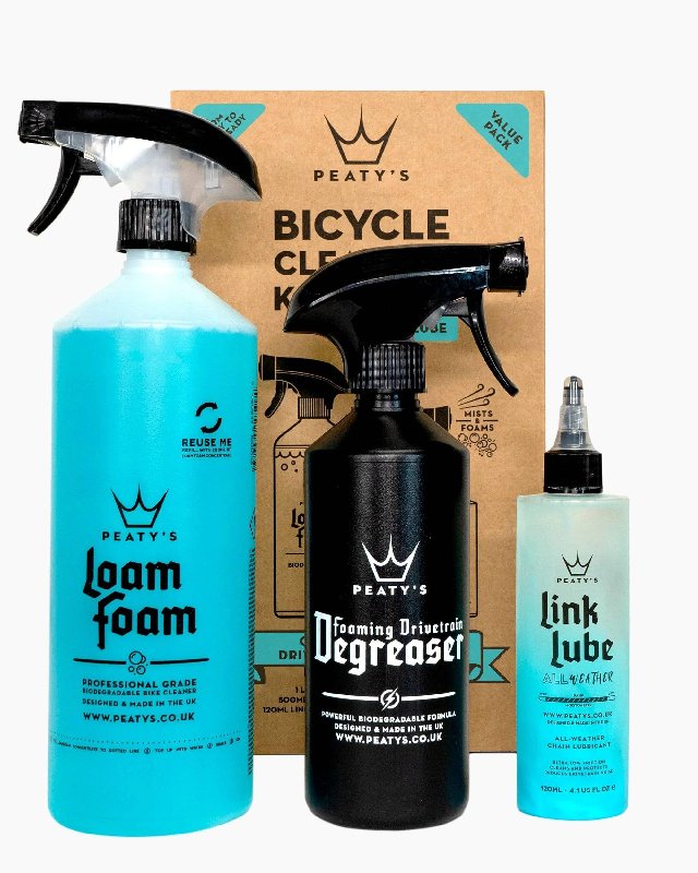 Peaty's Clean, Degrease and Lube Starter Pack 1L, 500ml, 120ml