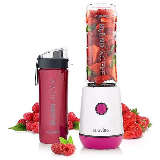 Breville VBL248 Blend Active Personal Blender – Pink with 2 x 600ml Bottles
