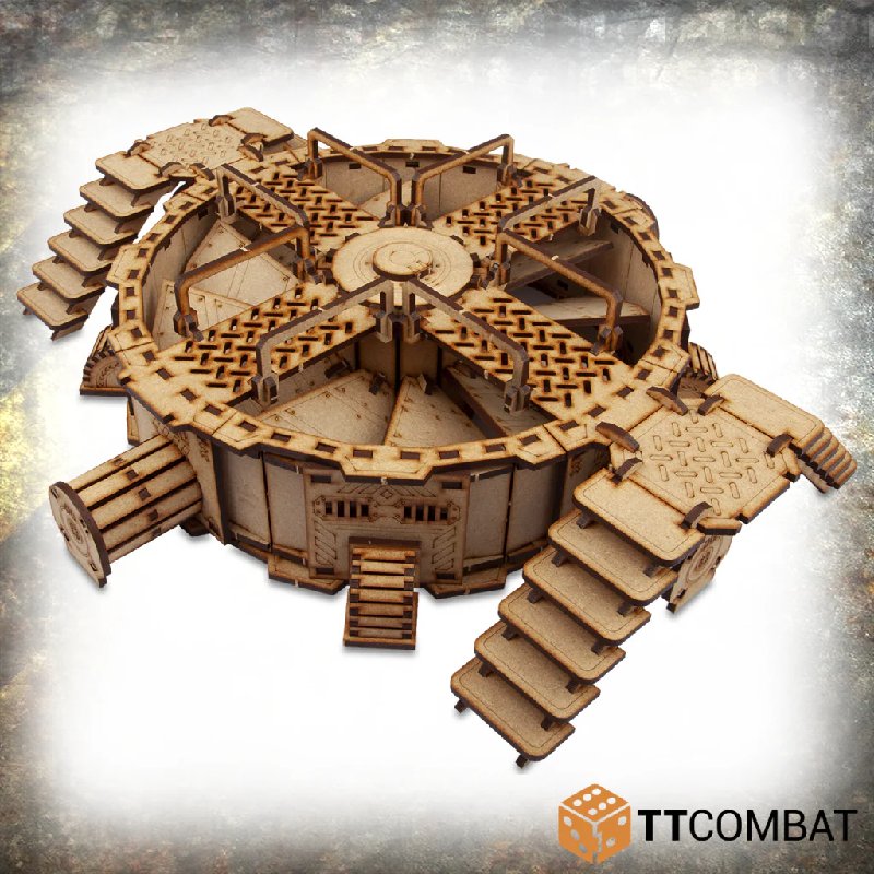 TTCombat Tabletop Scenics Industrial Hive Sector 4 Mega Turbine MDF Model Kit