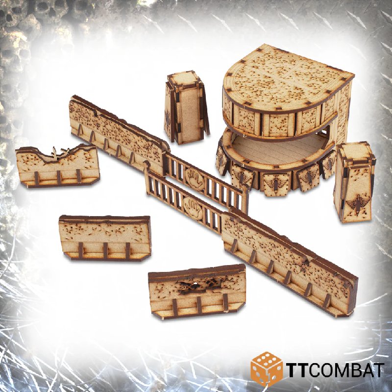 TTCombat Tabletop Scenics Sci-fi Gothic Fortified Checkpoint Terrain Kit