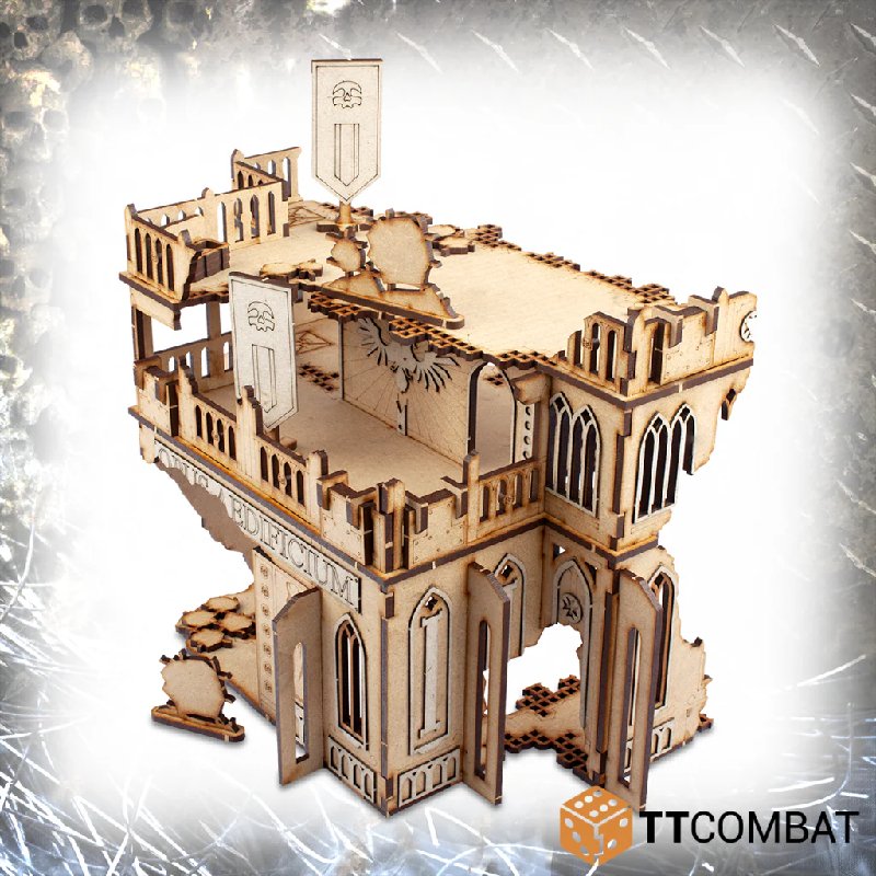 TTCombat Tabletop Scenics Sci-fi Gothic Ruined Opus Aedificium MDF Terrain Kit