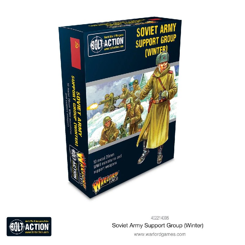 Bolt Action Soviet Army Winter Support Group (HQ, Mortar & MMG)