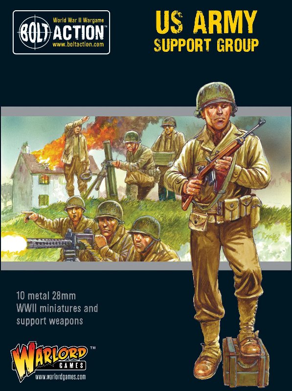 Warlord Games Bolt Action US Army Support Group (HQ, Mortar & MMG)