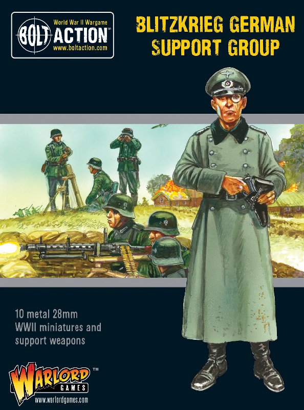 Bolt Action Blitzkrieg German Support Group - HQ, Support & MMG Team