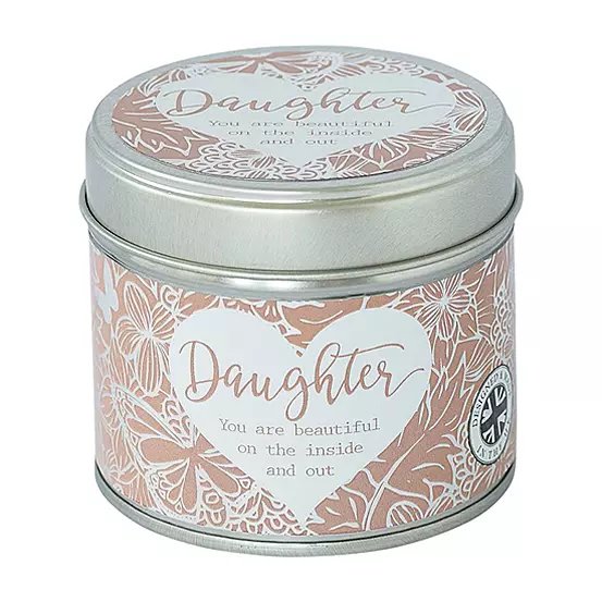 Said With Sentiment Candle in Tin - Daughter, Fresh Linen Scent, 7cm
