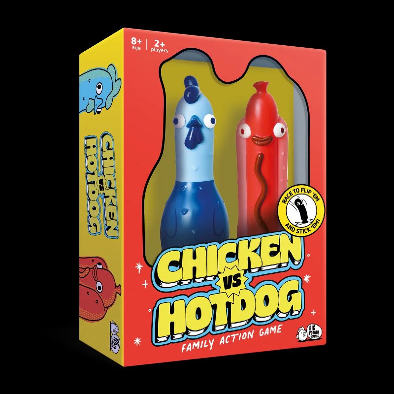 Big Potato Chicken vs. Hot Dog Party Game with Sling'Em Launcher