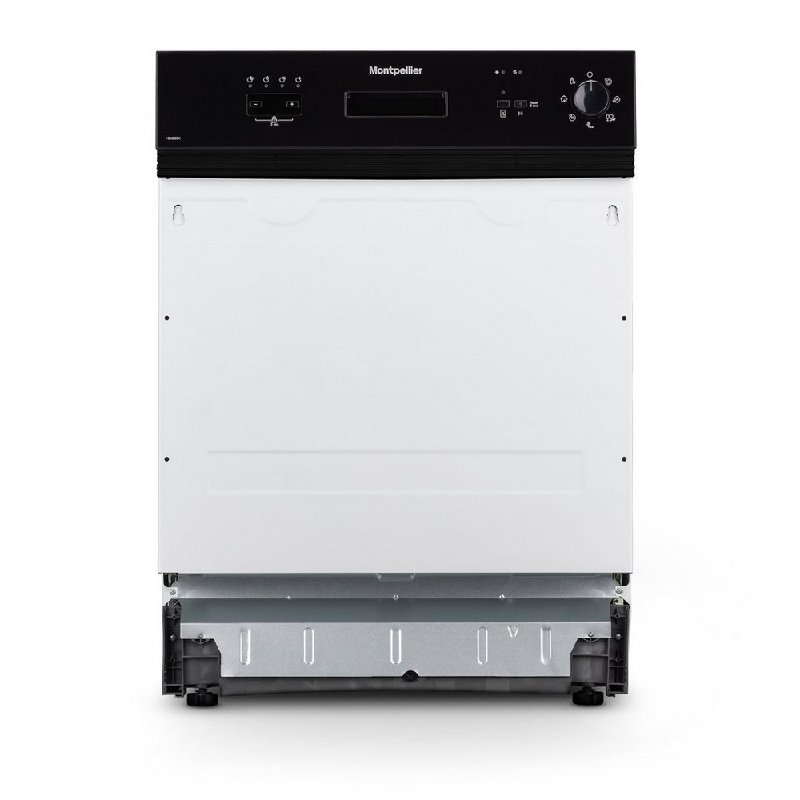Montpellier MDI655K Black Semi-Integrated Dishwasher with 12 Place Settings